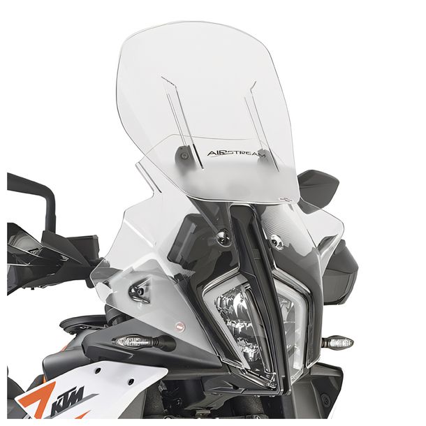 Windschild GiVi Airflow transparent 370x490mm mit Zulassung für KTM 790 Adventure Bj. 2023-2025, 890 Adventure Bj. 2023-2025, 890 SMT Bj. 2023-2025