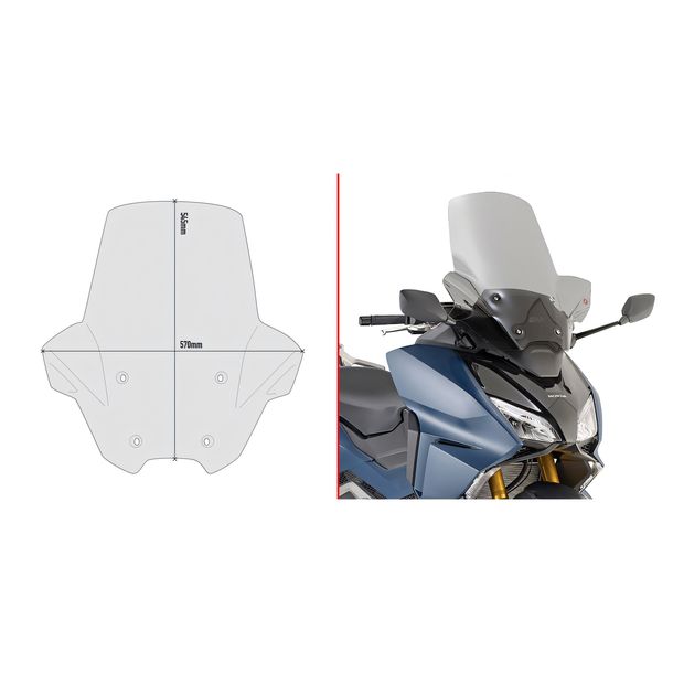 štít GiVi tónovaný 545x570mm s homologací pro Honda Forza 750 r. v. 2021-2024