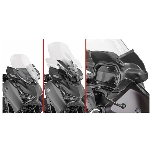 Větrný deflektor GiVi deflektor větru na kapotu černý pro Yamaha X-Max 300 Tech Max r. v. 2025-2026