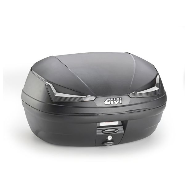Topcase GiVi Simply IV E455 Monolock® schwarz mit transparenten Reflektoren 45 Liter 325x555x415mm Max Zuladung 3 kg mit Platte