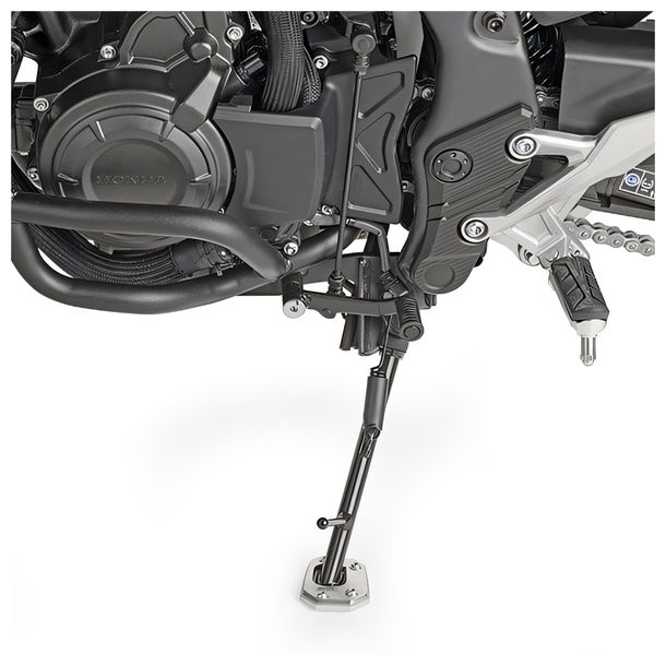 Fuß-Verbreiterung GiVi aus Aluminium und Edelstahl für Original Seitenständer für Honda NX 500 Bj. 2024-2025, NX 500 E-Clutch Bj. 2026