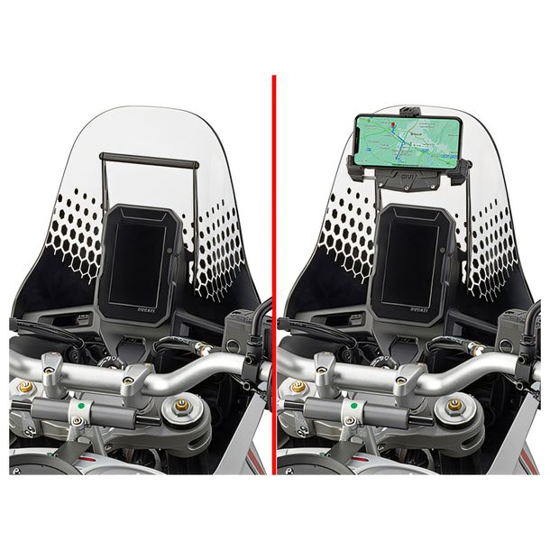 Popříčka GiVi pro držáky GPS a smartphonů pro Honda Forza 750 r. v. 2021-2023, Ducati V4 1100 r. v. 2020-2025, Desert X 937 r. v. 2022-2025