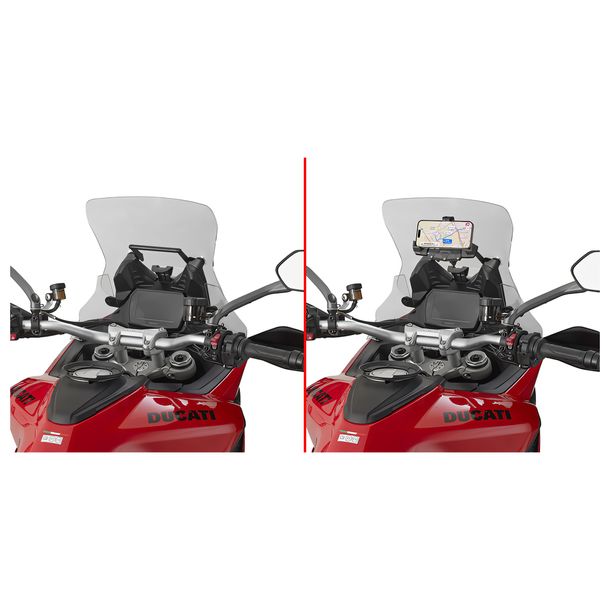 Popříčná tyč GiVi držák navigace pro držáky navigace / smartphonu pro Ducati Multistrada V2 r. v. 2025-2026, Multistrada V2 S r. v. 2025-2026