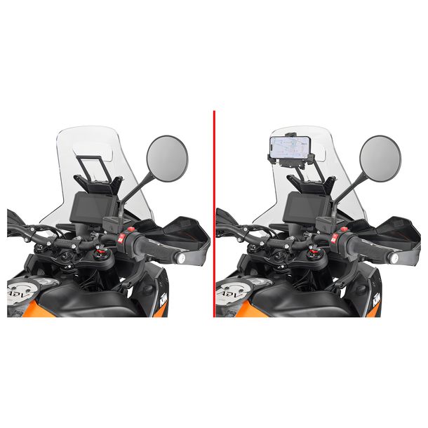 Popříčka držáku navigace GiVi pro montáž na štít pro KTM 790 Adventure r. v. 2023-2026, 890 Adventure r. v. 2023-2026