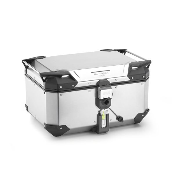Topcase GiVi Trekker Outback Evo 58 Monokey® Aluminium natur 58 Liter 325x586x456mm Max Zuladung 10 kg Smart Security Lock wasserabweisend