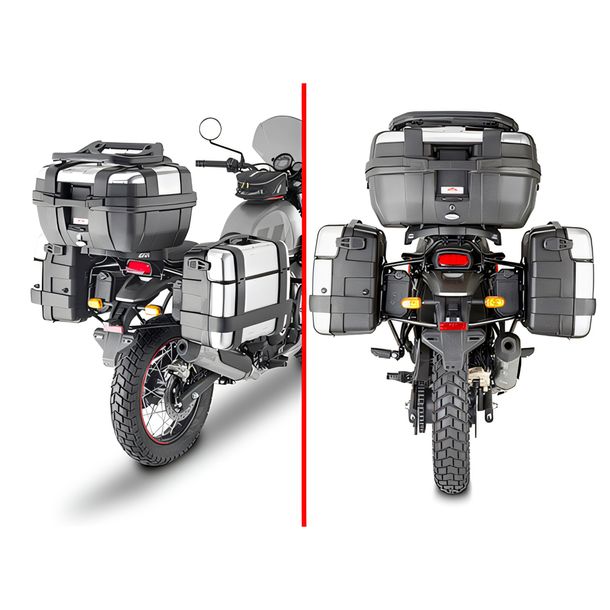 Seitenkoffer-Träger GiVi Monokey® nur mit Topcase-Träger SR9055 oder 9055KIT montierbar für Royal Enfield Scram 411 Bj. 2022-2024