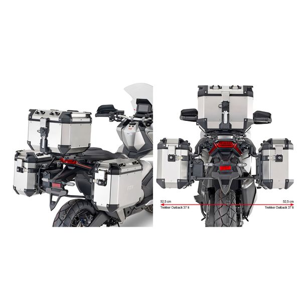 Sidoväskhållare GiVi One-Fit stål Ø 18mm för Trekker Outback Monokey® Cam-sidoväskor för Honda X-Adv 750 årsmodell 2021-2026
