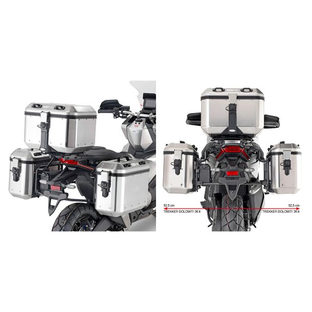 Soportes de maletas laterales GiVi One-Fit Monokey® acero Ø 18mm para Honda X-Adv 750 año 2021-2026