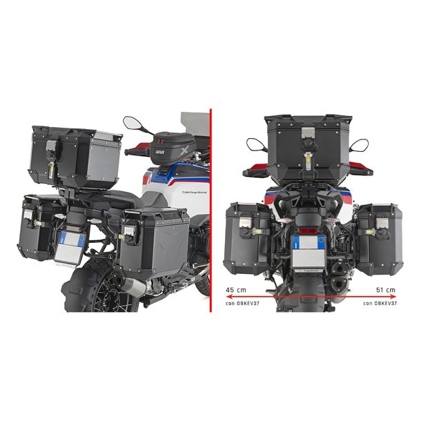 Seitenkoffer-Träger GiVi One-Fit Ø 18mm Max Zuladung 10 kg für Monokey® Cam-Side Seitenkoffer für BMW R 1300 GS Adventure Bj. 2025-2026