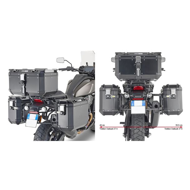 Seitenkoffer-Träger GiVi One-Fit Monokey® Cam-Side Stahl Ø 18mm für Trekker Outback Seitenkoffer für Harley Davidson Pan America 1250 Bj. 2021-2026