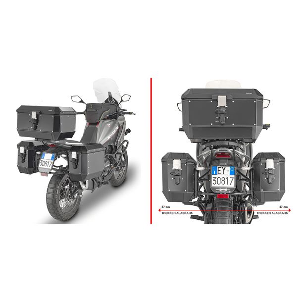 Nosiče bočních kufrů GiVi One-Fit Monokey® Ø 18mm pro Moto Morini X-Cape 649 r. v. 2021-2024