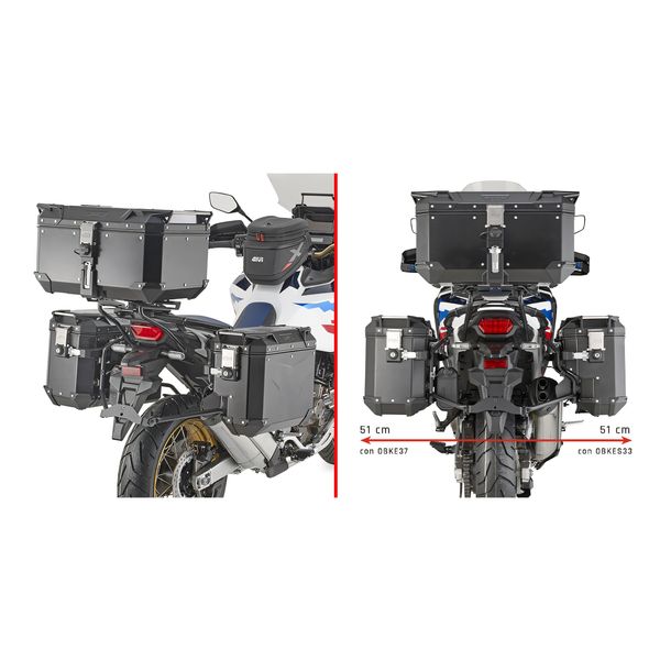 Seitenkoffer-Träger GiVi seitlich versetzt rechts für Monokey® Cam-Side Koffer für Honda CRF1100L Africa Twin Adventure Sports, CRF1100L Africa Twin