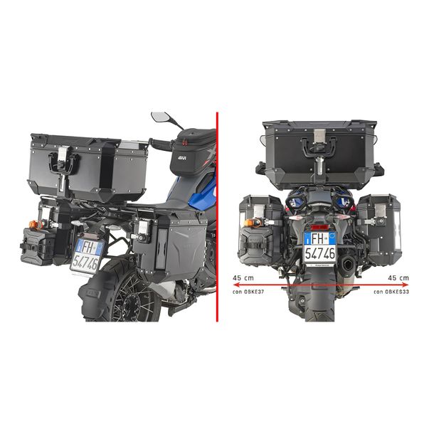 Seitenkoffer-Träger GiVi Monokey® Cam-Side Ø 18mm rechts für OBKES33 / OBKES40 für BMW R1300GS Bj. 2024-2026