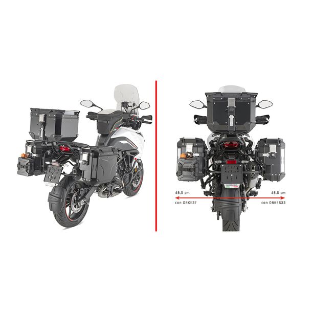 Seitenkoffer-Träger GiVi Ø 18mm seitlich versetzt rechts für Monokey® Cam-Side Koffer für Benelli TRK 702/X Bj. 2023-2025