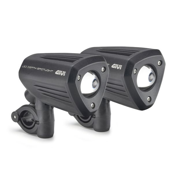 Pomocná světla GiVi LED pomocná světla hliníková černá Ø 21-25mm pro nárazníkové rámy a držáky s Ø 21-25mm