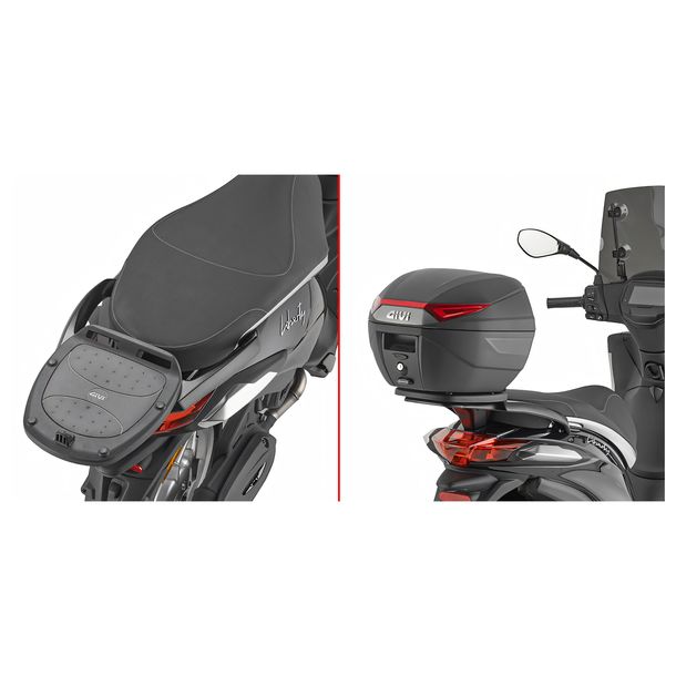 Nosič topcasu GiVi pro kufry Monolock® max. nosnost 3 kg bez základní desky pro Piaggio Liberty 50-125-150 r. v. 2025-2026