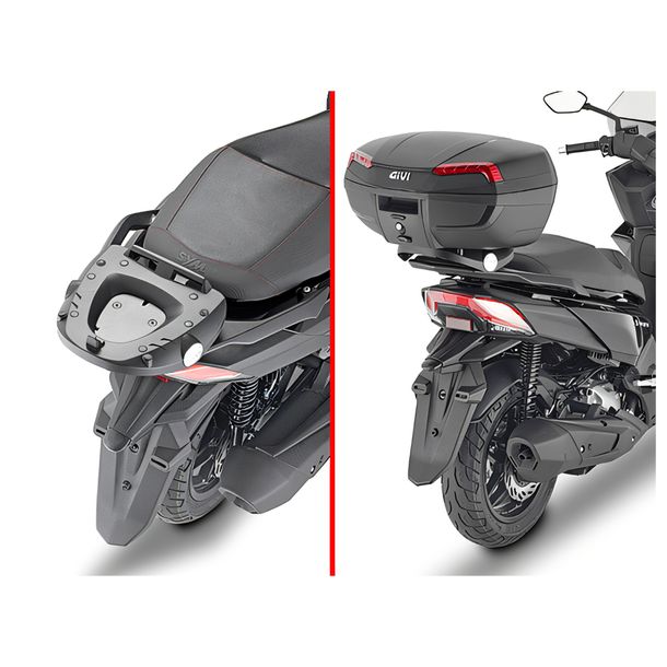 Nosič topcasu GiVi pro kufry Monokey® / Monolock® chrom, max. nosnost 6 kg / 3 kg bez základní desky pro SYM Joyride 300 r. v. 2022-2026