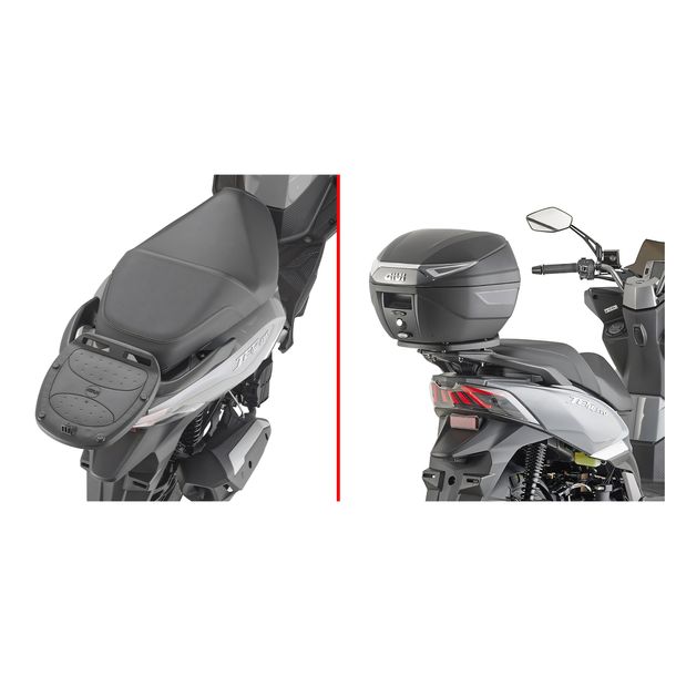 Topcase-Träger GiVi für Monolock® Koffer Max Zuladung 3 kg für SYM Jet 14 Evo 125-200 E5+ Bj. 2024-2026