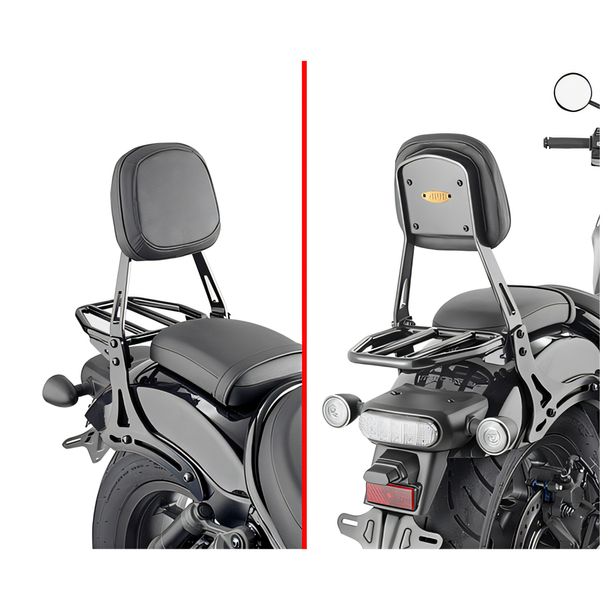 Sissybar GiVi schwarz für Honda CMX 1100 Rebel Bj. 2021-2026