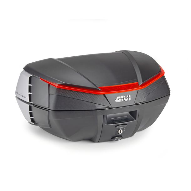 Topcase GiVi V49 Air Monokey® Kunststoff schwarz mit roten Reflektoren 49 Liter 305x620x470mm Max Zuladung 10 kg