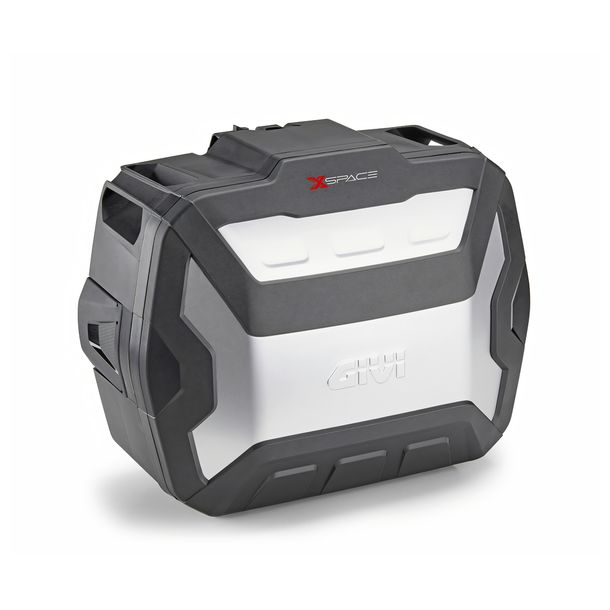 Topcase / Seitenkoffer GiVi X-Space Monokey® Aluminium schwarz mit Aluminium Cover 27-36 Liter 408x498x320mm Max Zuladung 10 kg