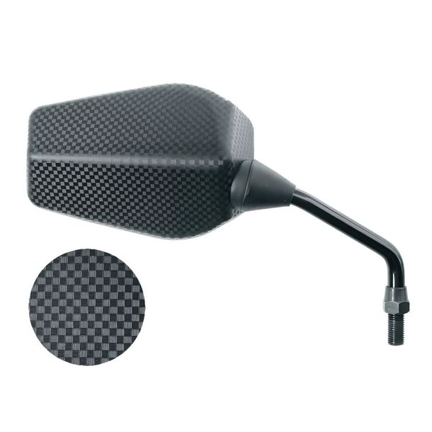 Highsider mirrors SMART Type F1 square carbon look, right-hand thread with approval, M10 x 1.25, 1 piece