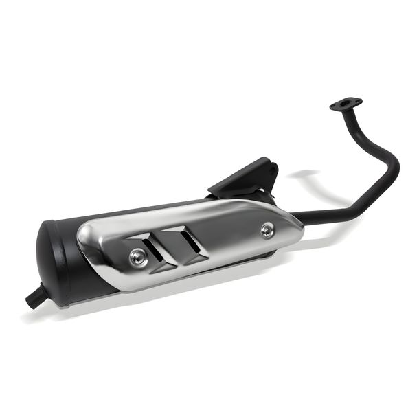 Sistema de escape MXT Standard con protector térmico, cromado para GY6 4 tiempos scooters de ferretería / scooters chinos