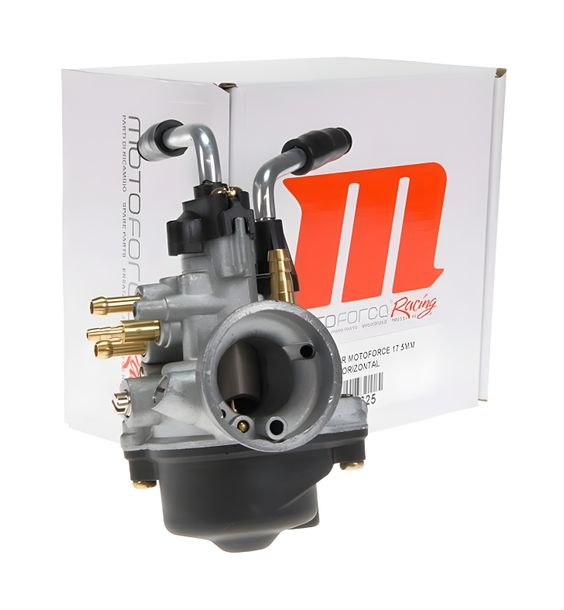Vergaser Motoforce Racing, 17,5mm manueller Choke für Minarelli liegend / stehend (HD:90, ND: 34, Nadel: A12)