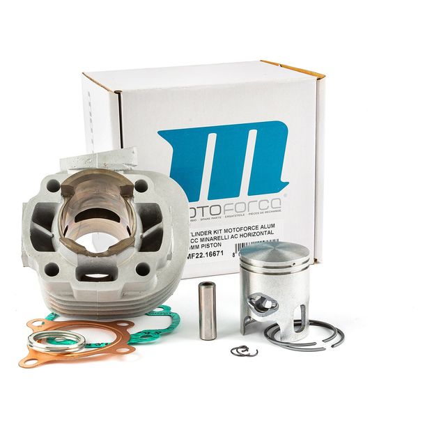 Motoforce aluminium cilinderset 50cc voor Minarelli horizontaal AC, 10 mm zuigerpen