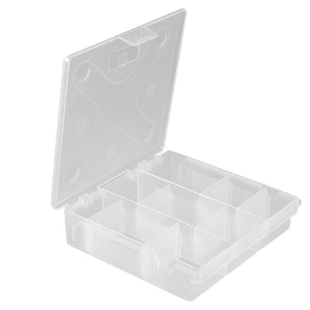 Boîte d'accessoires Motoforce, transparent, avec 9 compartiments, 137x137x30mm