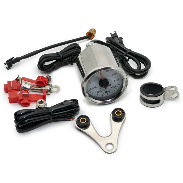 Temperaturanzeige KOSO GP Style 48, rund, analoge Anzeige, d 48x57mm, Display weiß unterlegt, 0-150° für Baja Retro RT, Baotian BT49QT-6A4 Benelli Bj. 01 - 2010