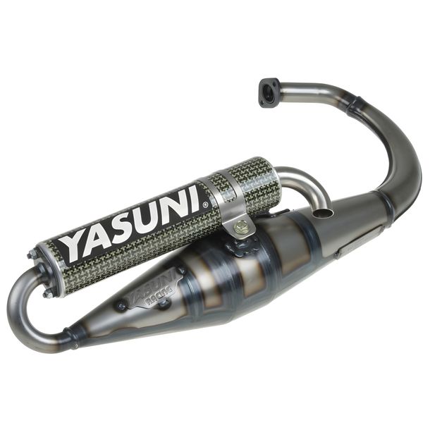 Auspuffanlage Yasuni Scooter Z mit Zulassung, Carbon für Minarelli stehend, Yamaha BWS NG, MBK Booster Aprilia SR AC Rocket Bump Slider Stunt Spy Amico Spirit