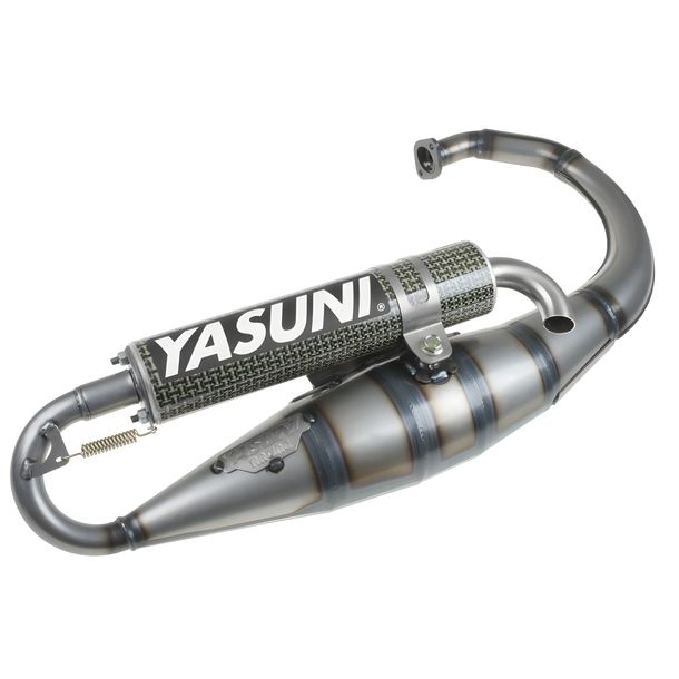Auspuffanlage Yasuni Scooter R mit Zulassung, Carbon für Minarelli stehend, Yamaha BWS NG, MBK Booster Aprilia SR AC Rocket Bump Slider Stunt Spy Amico Spirit