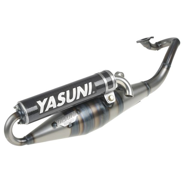 Exhaust System Yasuni Scooter Z with Approval, Carbon for Minarelli Horizontal, Yamaha Aerox Cat, Aprilia SR Racing LC Malaguti F12 Phantom AC Neos MBK Nitro Jog