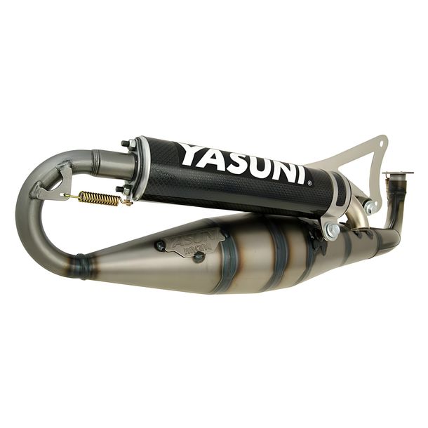Auspuffanlage Yasuni Carrera 16 carbon aramid für Minarelli liegend, Yamaha Aerox Cat, Aprilia SR Racing LC Malaguti F12 Phantom AC Neos MBK Nitro Jog