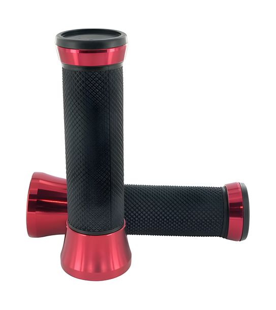 Lenkergriffe STR8 CNC, schwarz / rot