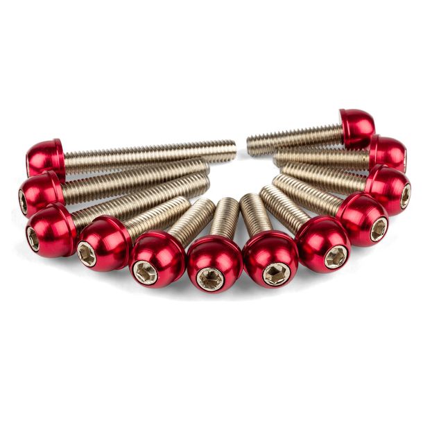 Jeu de vis de couvercle moteur STR8 pour Minarelli, rouge