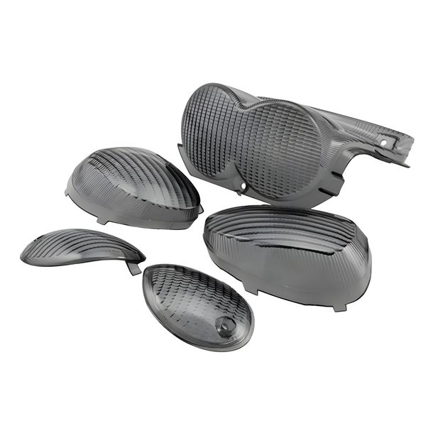 Blinkergläser und Rüchlicht STR8 für MBK Ovetto / Yamaha Neos, schwarz