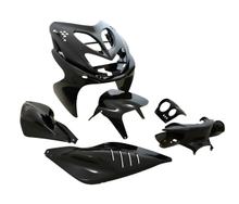 Kit carenatura STR8 MINI, 7 pezzi, Aerox / Nitro, nero metallizzato