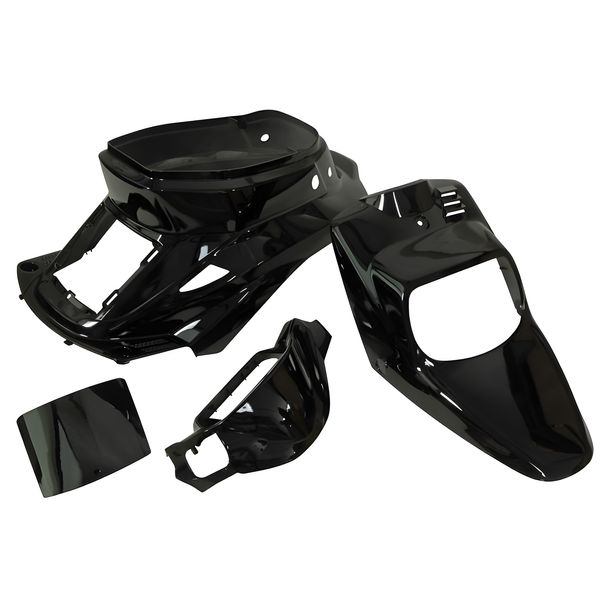 Kit carenatura STR8 completo 4 pezzi per MBK Booster / Yamaha BWs (modelli precedenti al 2004), nero