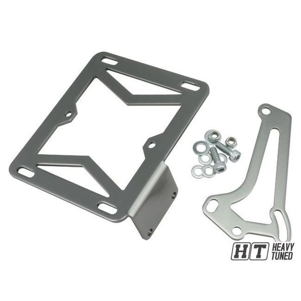 Kennzeichenhalter TNT für Piaggio, Peugeot liegend, metallgrau
