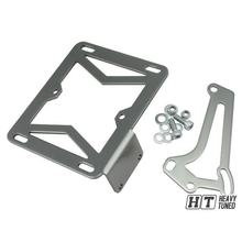 Kennzeichenhalter TNT für Piaggio, Peugeot liegend, metallgrau