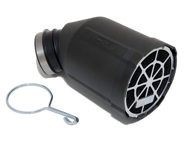 Doppler raceluchtfilter, zwarte doos, zwarte filter, chromen grill