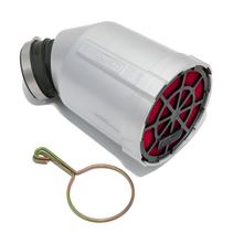 Rennluftfilter Doppler, Box silber, Filter rot, Grill schwarz