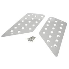Edelstahl Trittbleche mit runder Bohrung für Keeway / CPI Hussar / Oliver