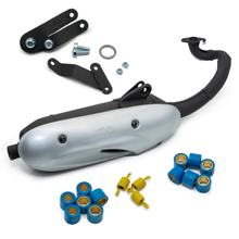 Complete exhaust system LeoVince SITO with approval, steel for Benelli 491 RR LC 50 2003 / 491 ST AC 2003 - 2004 / Malaguti F12 R Phantom Kat LC 2007 - 2010 / F15 Firefox 1996 - 1998 / MBK Nitro 1998 - 1999 / Yamaha Aerox 1997 - 1999