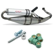 Complete exhaust system LeoVince HAND MADE TT with approval, aluminum for Kymco Agility 50 2010 - 2012 / Bet & Win 2001 - 2007 / People Eco 2003 - 2004 / Super 8 2009 - 2012 / Super 9 2004 / Top Boy 1996 - 2006
