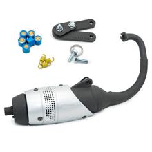 Impianto di scarico completo LeoVince TOURING omologato, acciaio per MBK Booster / Next Generation / Yamaha BW'S 50 / Next Generation 50 1988 - 1999 / Booster Kat / Next Generation Kat AC 1999 - 2001 / Rocket 1996 - 1998