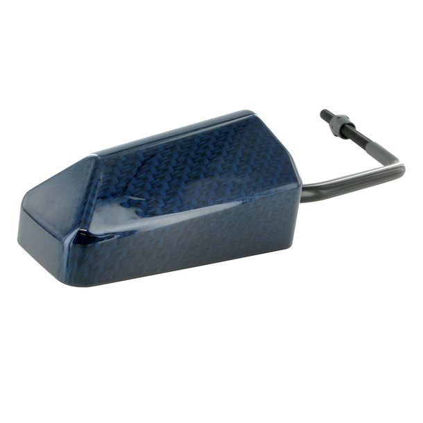 Miroir STR8 F1-style universel, look carbone / bleu, fil M8 (incl. Adaptateur filetage dans)