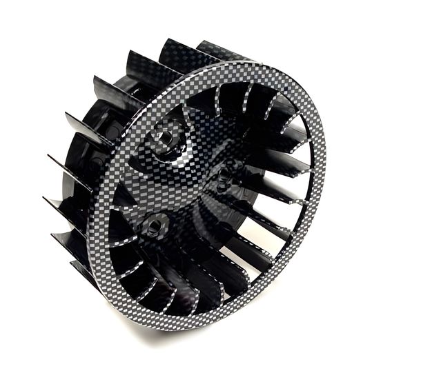 Extra groot STR8-ventilatorwiel, Lima-side CARBON voor Minarelli lying
